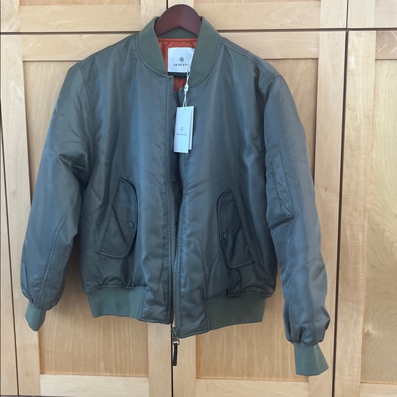 NWT Anine Bing Leon Bomber in Army Green - Picture 6 of 8